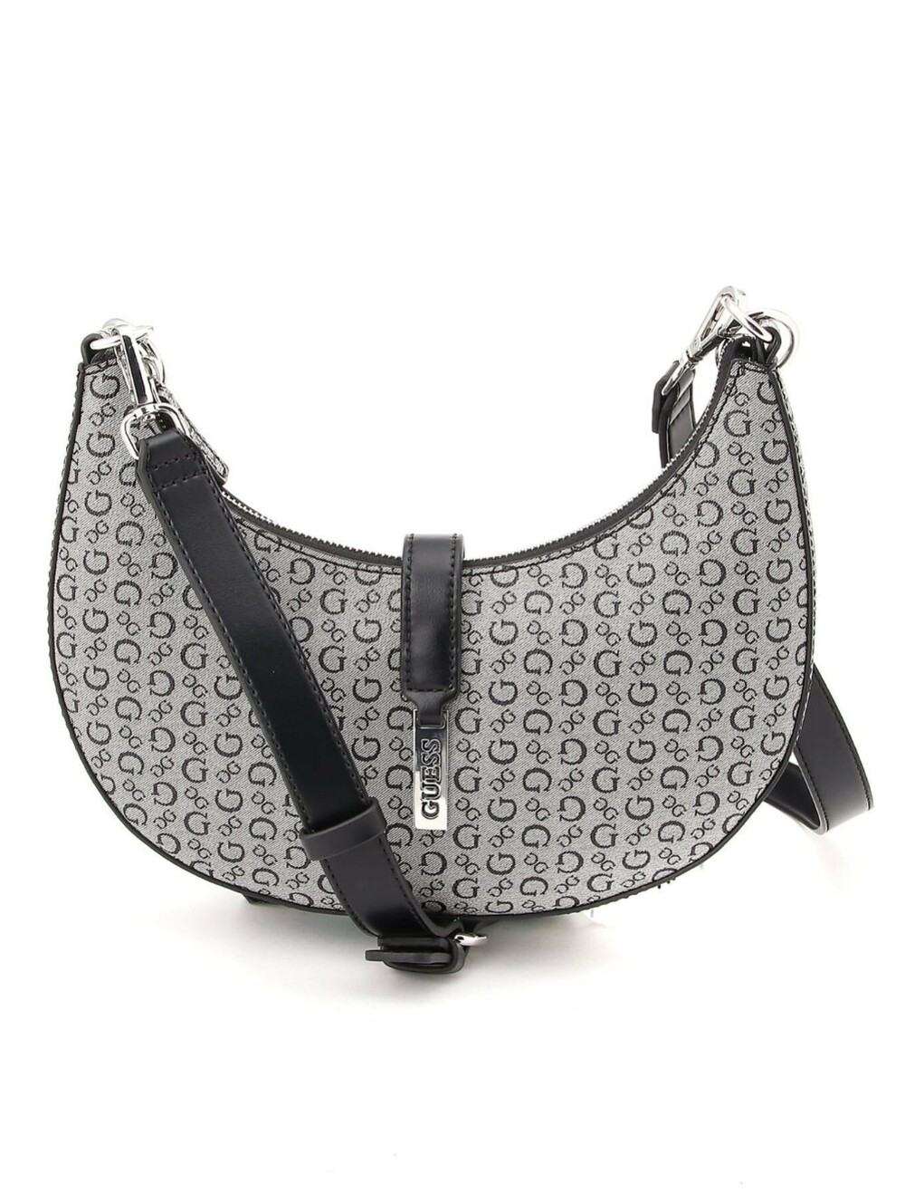 Guess Black & Gray Crescent Logo Shoulder Bag - Picture 8 of 8